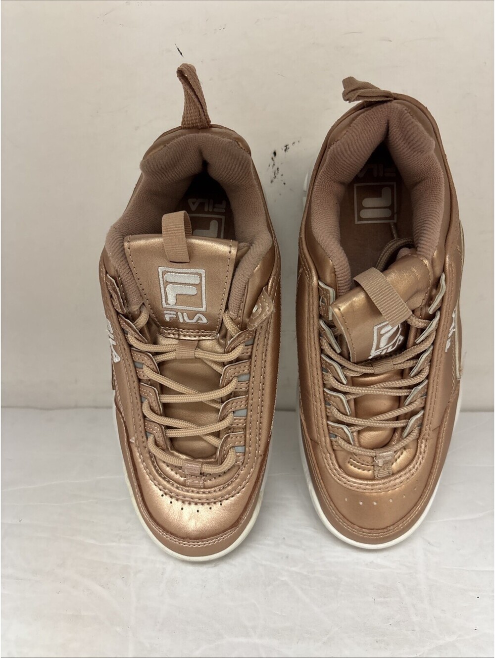 Fila Women's Disruptor II Premium Athletic Shoe Rose Gold Size 7M - Picture 4 of 7
